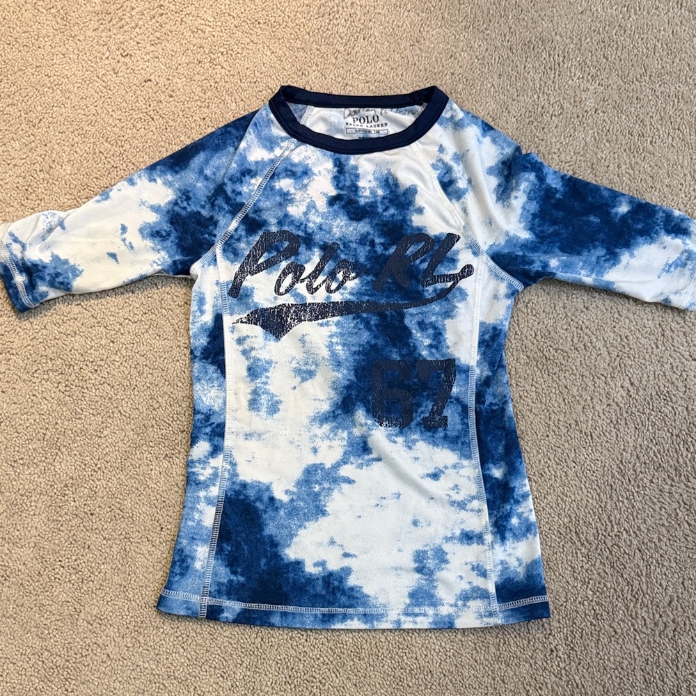 Boys Polo Ralph Lauren Blue Tie-Dye Rashguard size Small